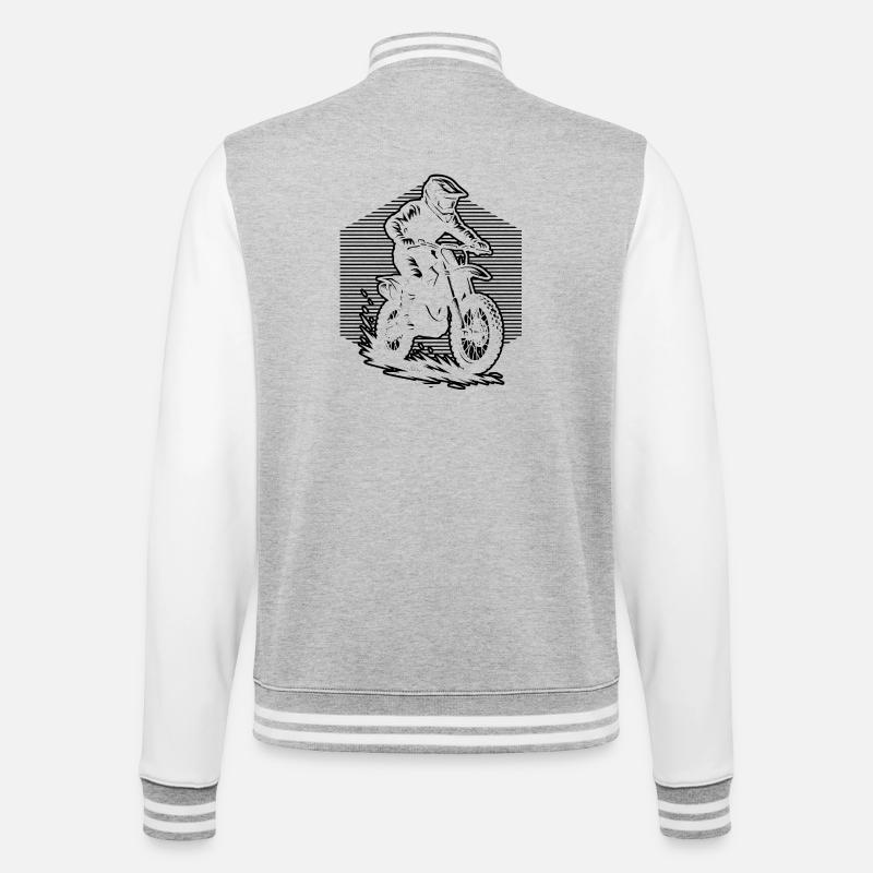 Statement for all motocross - College Sweat Jacket - heather grey/white