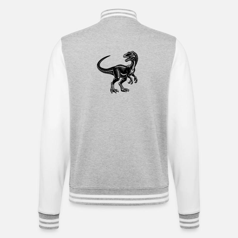 Velociraptor - College Sweat Jacket - heather grey/white
