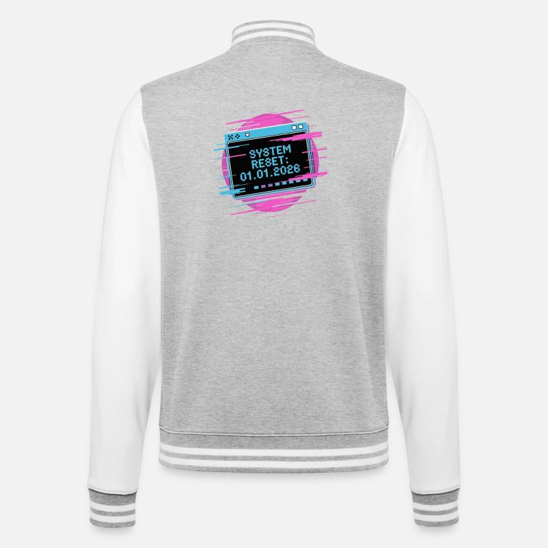 Réinitialisation du système néon 01-01-2026 - Veste Teddy - gris chiné / blanc