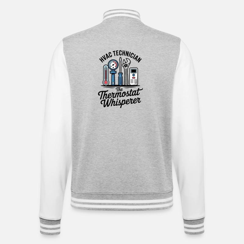 HVAC Technician The Thermostat Whisperer - College-Sweatjacke - Grau meliert/Weiß