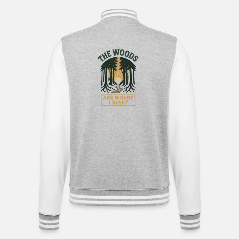 Forest Walk Overthinker Mental Reset - College Sweat Jacket - heather grey/white