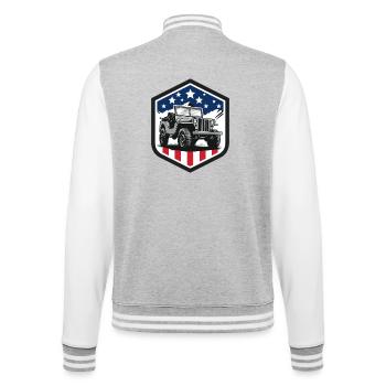 Willys-Overland-Jeep-USA - Veste Teddy - gris chiné / blanc - Dos - Marisol (170cm)