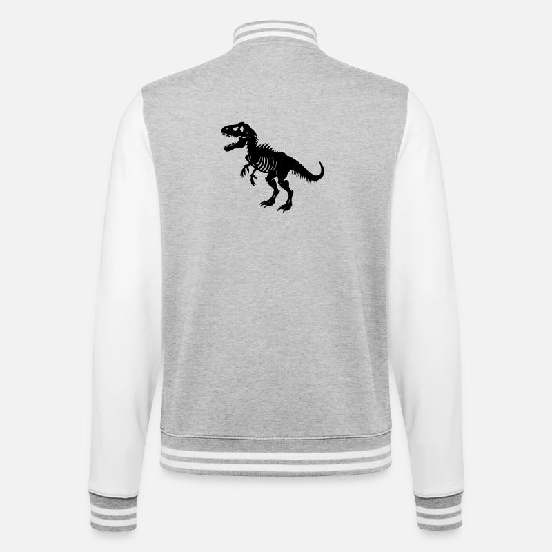 T-rex fossil - College Sweat Jacket - heather grey/white