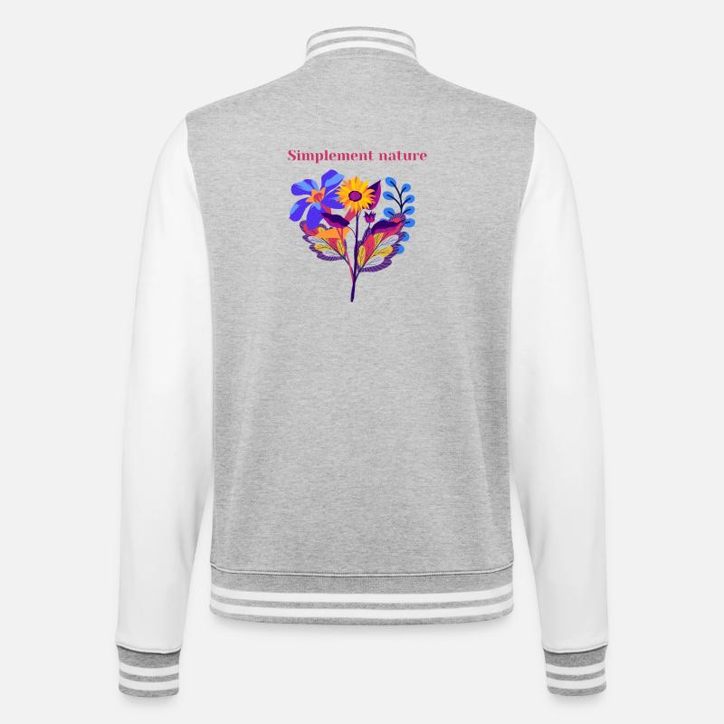 Nature Simplement - Veste Teddy - gris chiné / blanc