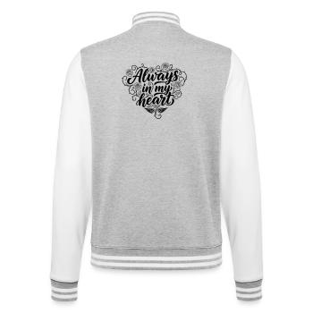 Tattoo Calligraphy Design You are my peace  - College-Sweatjacke - Grau meliert/Weiß - Hinten - Marisol (170cm)