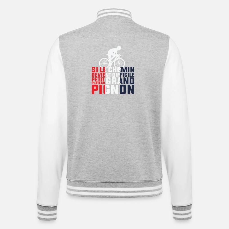 Wenn der Weg schwierig wird – Radfahrer-Geschenk - College-Sweatjacke - Grau meliert/Weiß