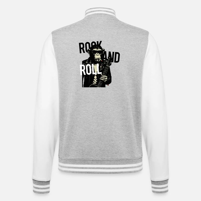 Rolling Monkey Rock - Veste Teddy - gris chiné / blanc