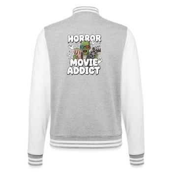 Horror Movie Addict – Zombie Cinema - College Sweat Jacket - heather grey/white - Back - Marisol (170cm)