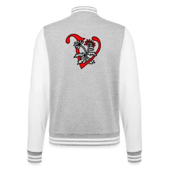 Letter V Initial - College Sweat Jacket - heather grey/white - Back - Marisol (170cm)