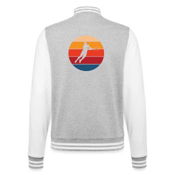 Tennis - College-Sweatjacke - Grau meliert/Weiß - Hinten - Marisol (170cm)