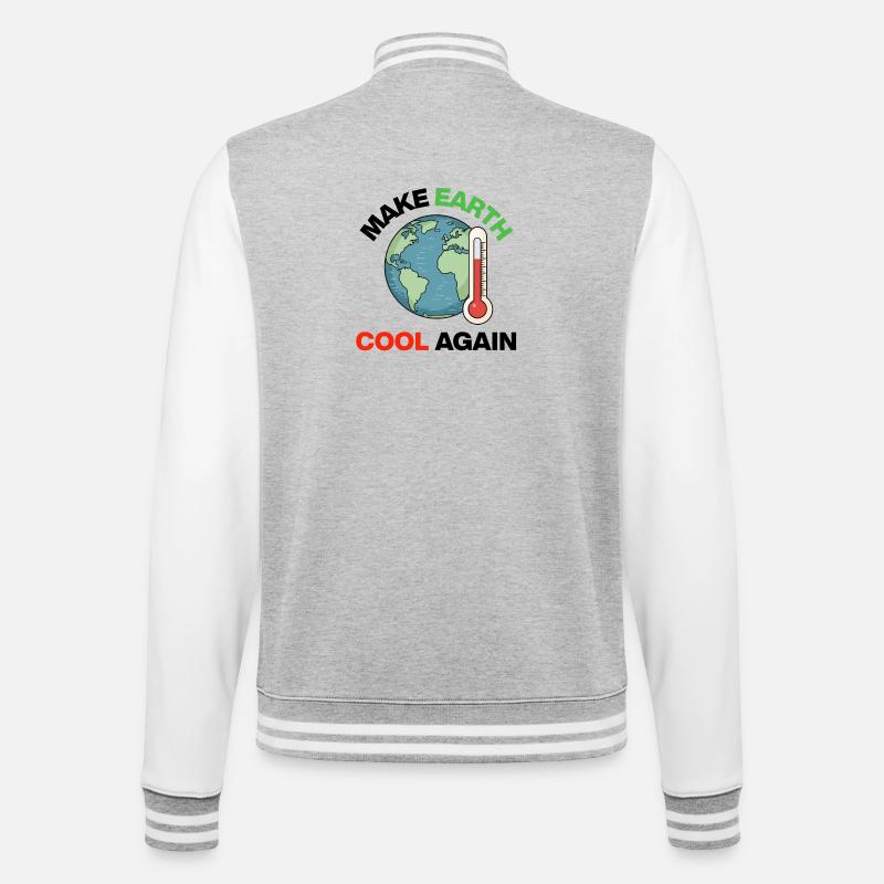 Make Earth Cool Again – Act Now - College Sweat Jacket - heather grey/white