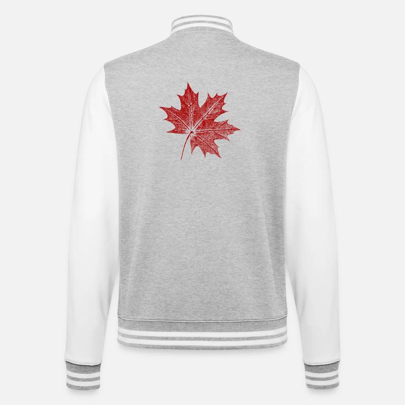 Maple leaf - College Sweat Jacket - heather grey/white