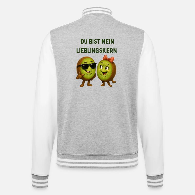 Kiwis préféré dans le style - Veste Teddy - gris chiné / blanc