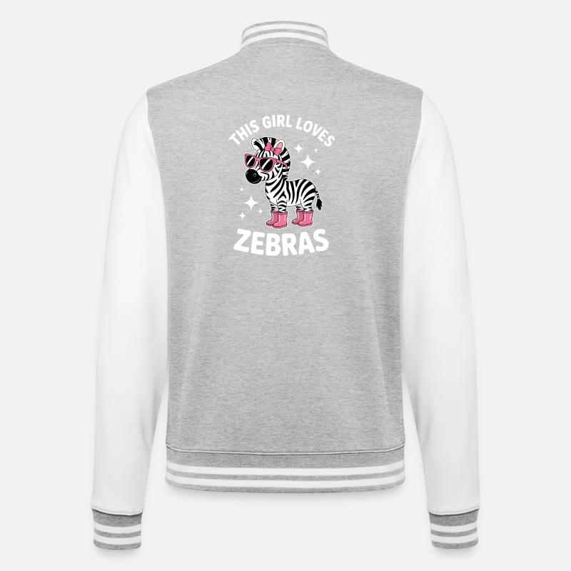 Zebra Saying Funny Zebra Gift - College Sweat Jacket - heather grey/white