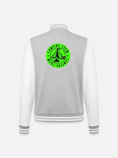 Camping Crew Zelt Outdoor - College-Sweatjacke - Grau meliert/Weiß