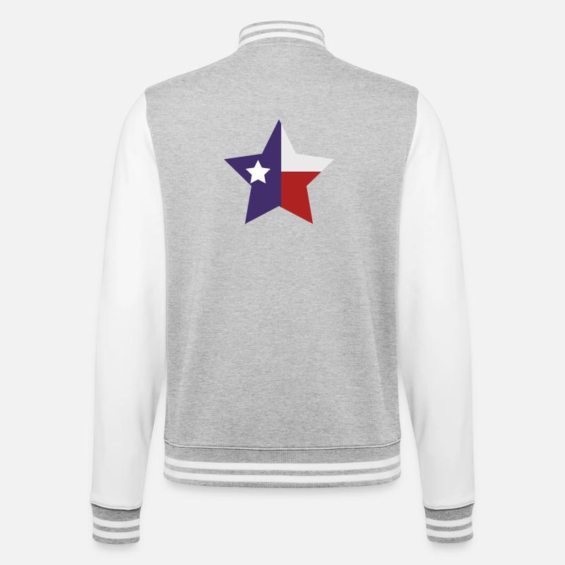 Drapeau de l’Étoile du Texas - Veste Teddy - gris chiné / blanc