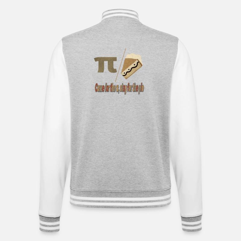 Pi Pie Pun Tee - College Sweat Jacket - heather grey/white