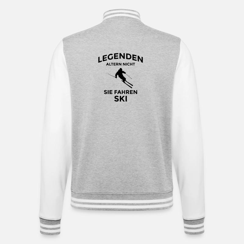 Legends Driving Ski Saying Design - College Sweat Jacket - heather grey/white