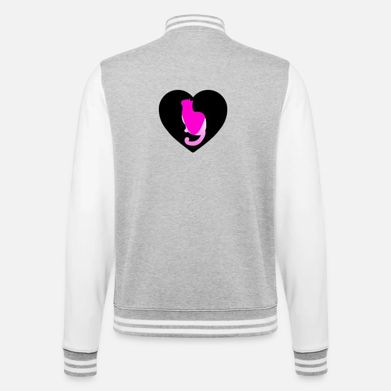 Chat - Veste Teddy - gris chiné / blanc