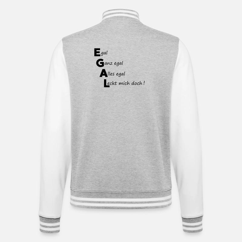 all the same - College Sweat Jacket - heather grey/white
