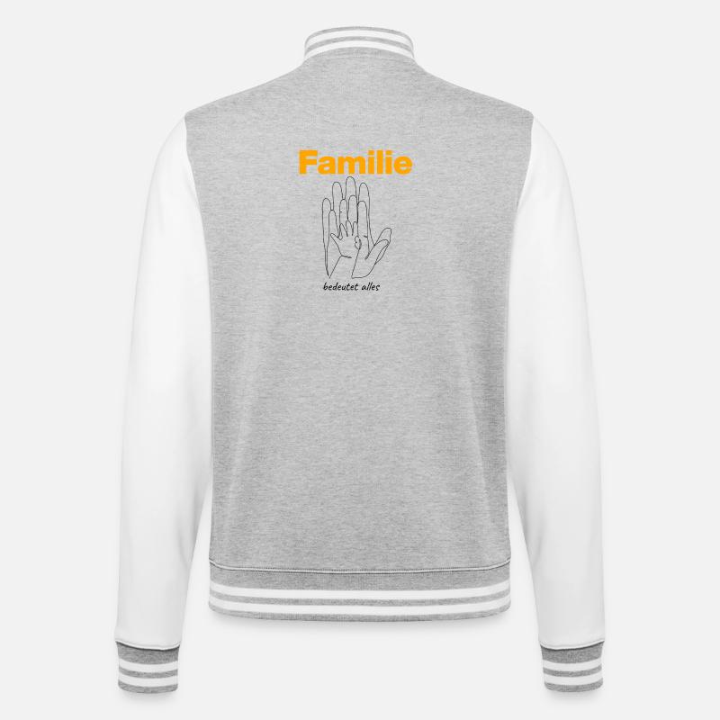 Family means everything – hands that connect - College Sweat Jacket - heather grey/white