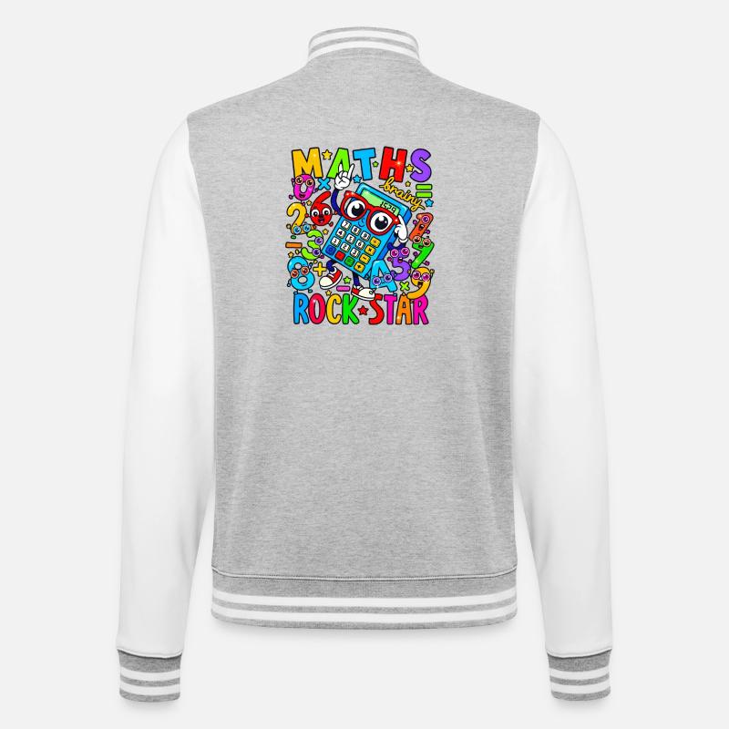 Math Rock Star Rechner Neon - College-Sweatjacke - Grau meliert/Weiß