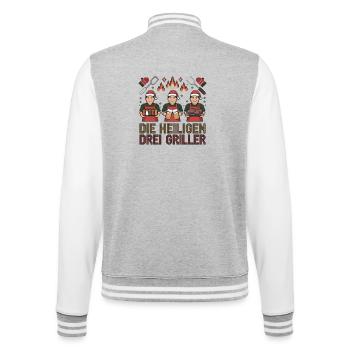 The Holy Three Grillers Fun - College Sweat Jacket - heather grey/white - Back - Marisol (170cm)