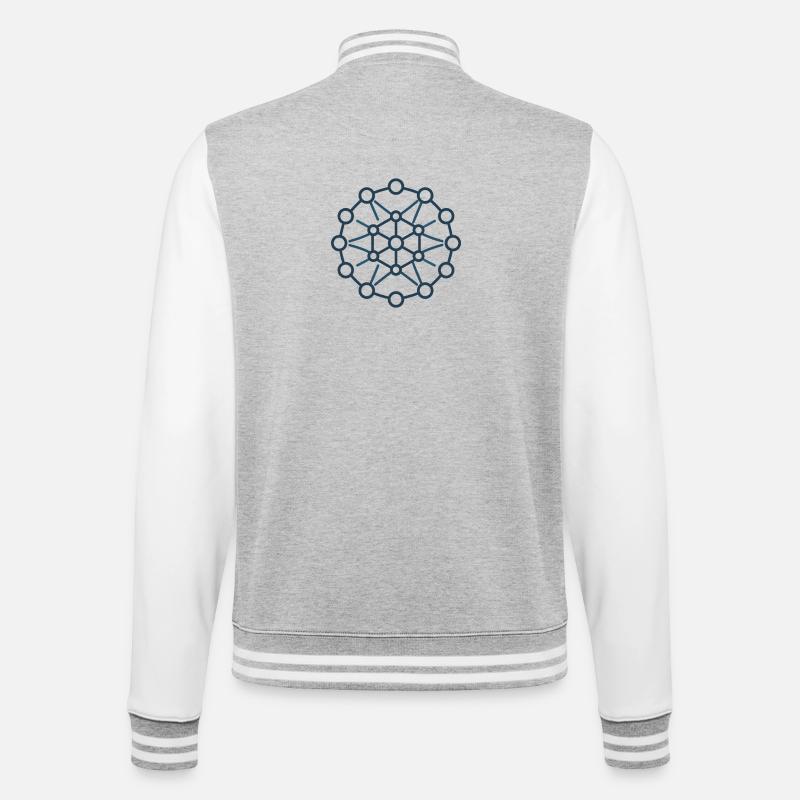 Network Nodal Star Pattern - College Sweat Jacket - heather grey/white