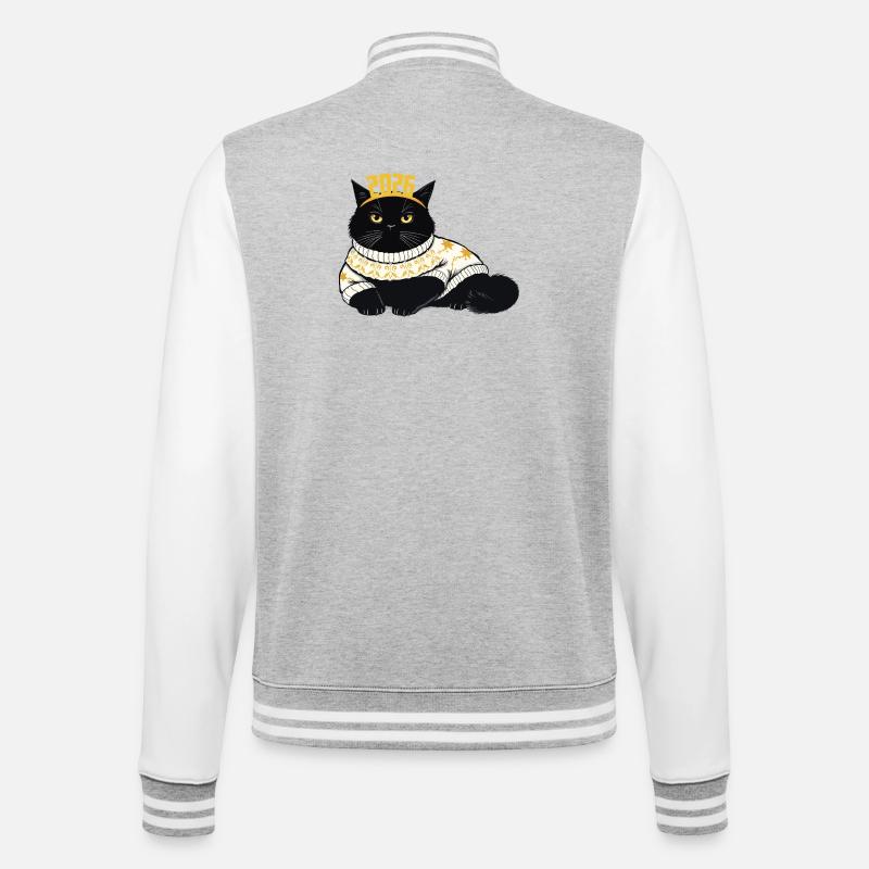 Conception du Nouvel An 2026 - Veste Teddy - gris chiné / blanc