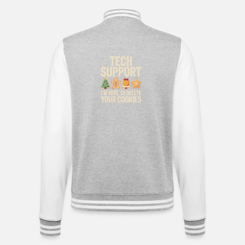 Tech Support Cookies Tee - College Sweat Jacket - heather grey/white