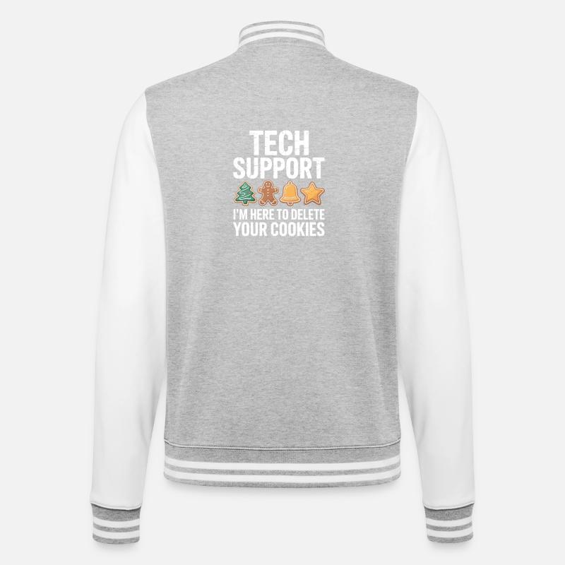 Tech Support Cookie Cleanup - College Sweat Jacket - heather grey/white