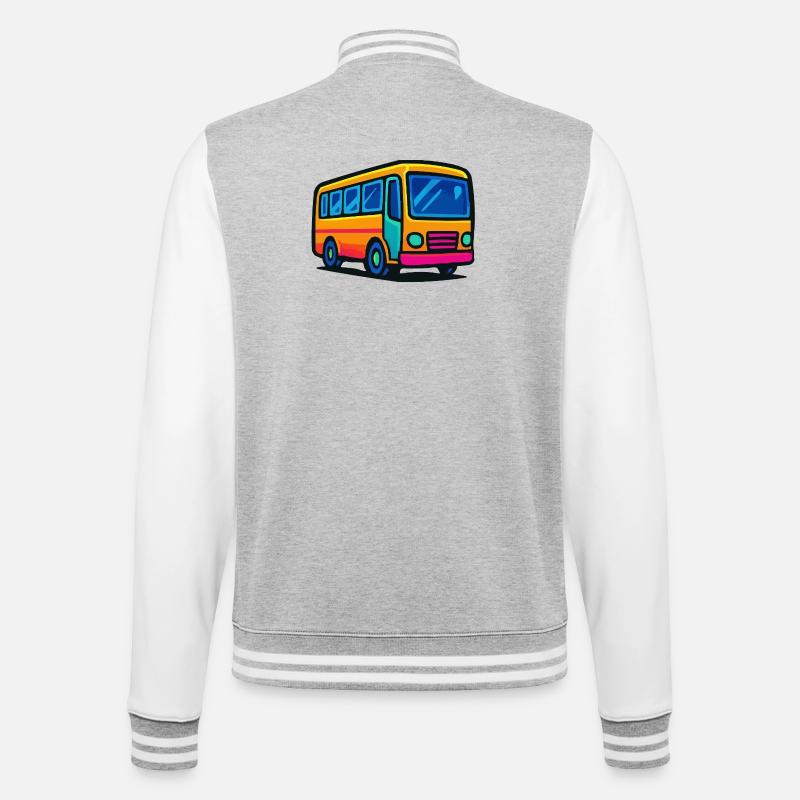 Illustration de bus de comics - Veste Teddy - gris chiné / blanc