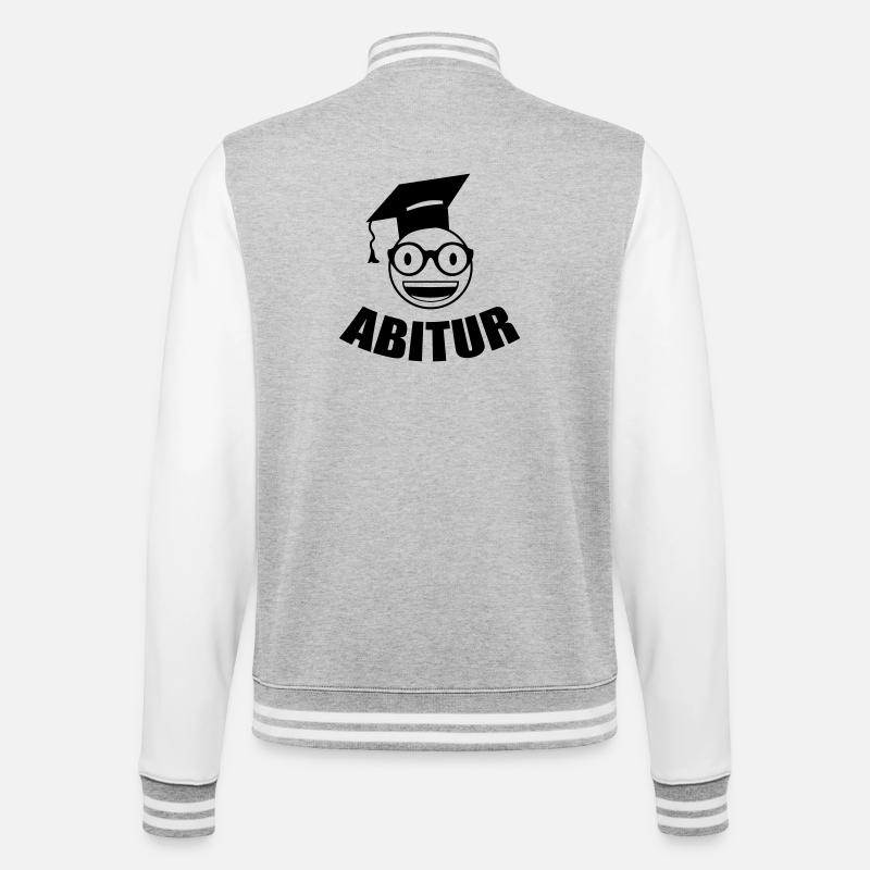 Nerd Student Abitur - College-Sweatjacke - Grau meliert/Weiß