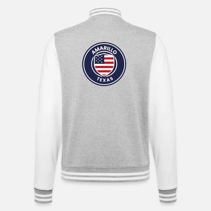 Texas badge in American shield - College Sweat Jacket - heather grey/white