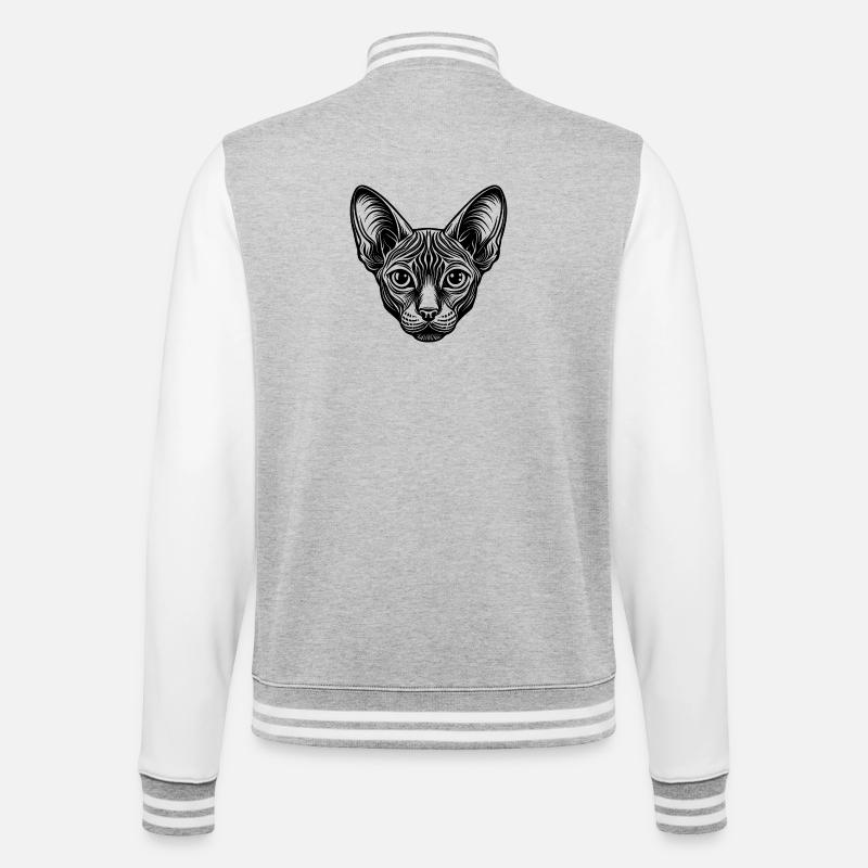 Chat Sphynx - Veste Teddy - gris chiné / blanc