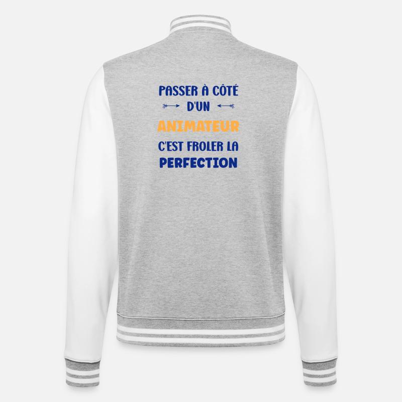 Passer À Côté D’un Animateur - Veste Teddy - gris chiné / blanc