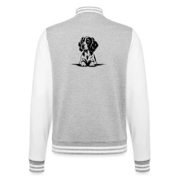 Cocker Spaniel - College-Sweatjacke - Grau meliert/Weiß - Hinten - Marisol (170cm)