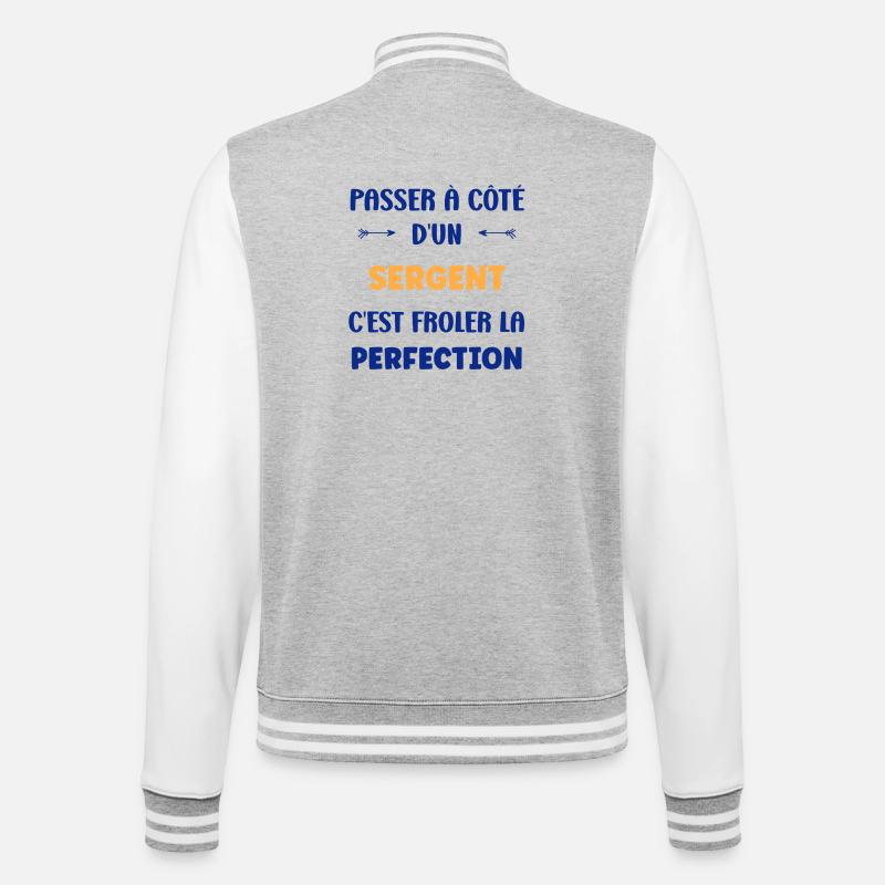 Sergeant - College-Sweatjacke - Grau meliert/Weiß