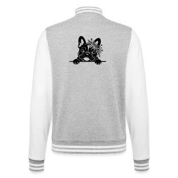 Bouledogue français - Veste Teddy - gris chiné / blanc - Dos - Marisol (170cm)