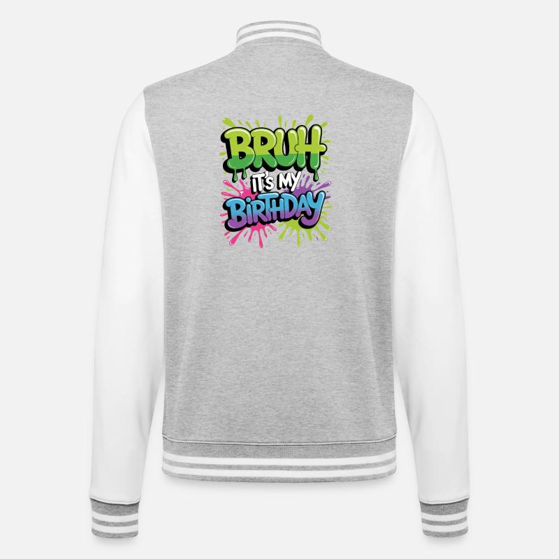 Mec, c’est mon anniversaire - Veste Teddy - gris chiné / blanc