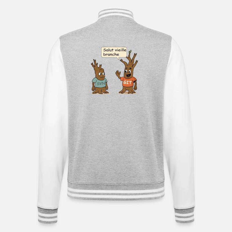 SVN Git developer humor t-shirt - College Sweat Jacket - heather grey/white