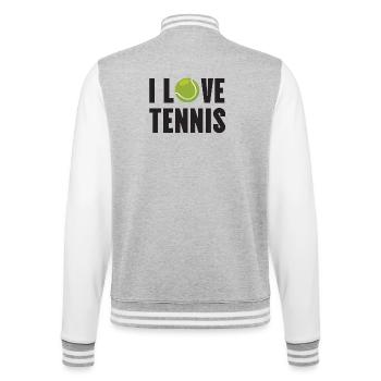 Ich liebe Tennis - College-Sweatjacke - Grau meliert/Weiß - Hinten - Marisol (170cm)