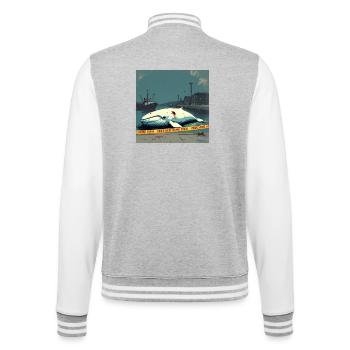 Weißer Wal tot am Pier gefunden - College-Sweatjacke - Grau meliert/Weiß - Hinten - Marisol (170cm)