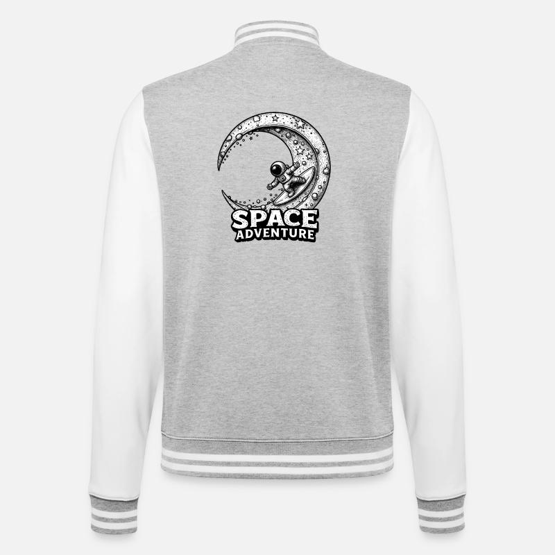 Cosmic Surf – Attraction d’aventure spatiale - Veste Teddy - gris chiné / blanc