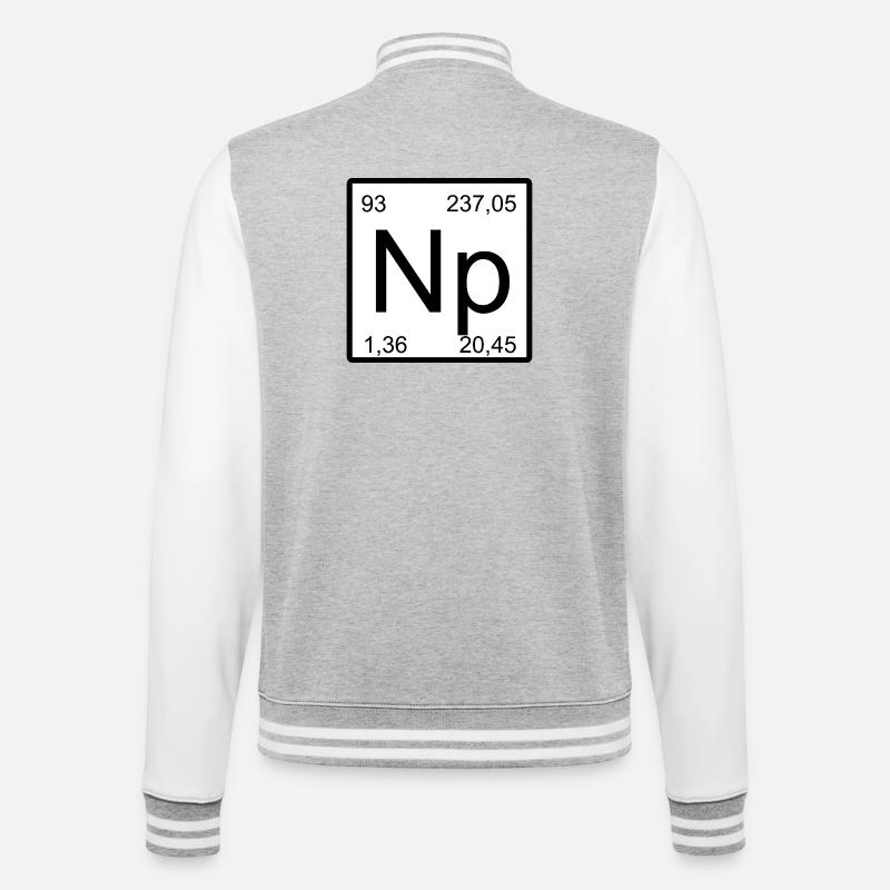 Neptunium Elementar Minimalkunst - College-Sweatjacke - Grau meliert/Weiß