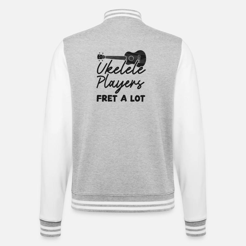 Hawaiian Ukulele Uke Ukulele - College-Sweatjacke - Grau meliert/Weiß