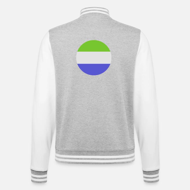 Drapeau rond de la Sierra Leone - Veste Teddy - gris chiné / blanc