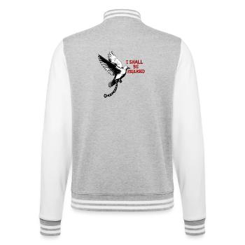 Dove of Liberation with Chain - College Sweat Jacket - heather grey/white - Back - Marisol (170cm)