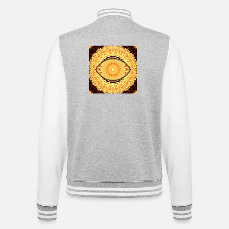 Kaléidoscope du Mandala du Soleil - Veste Teddy - gris chiné / blanc