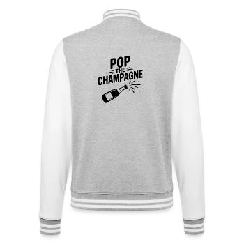 Pop the - College Sweat Jacket - heather grey/white - Back - Marisol (170cm)